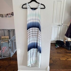 Splendid Blue and White Ombre Striped Maxi Dress